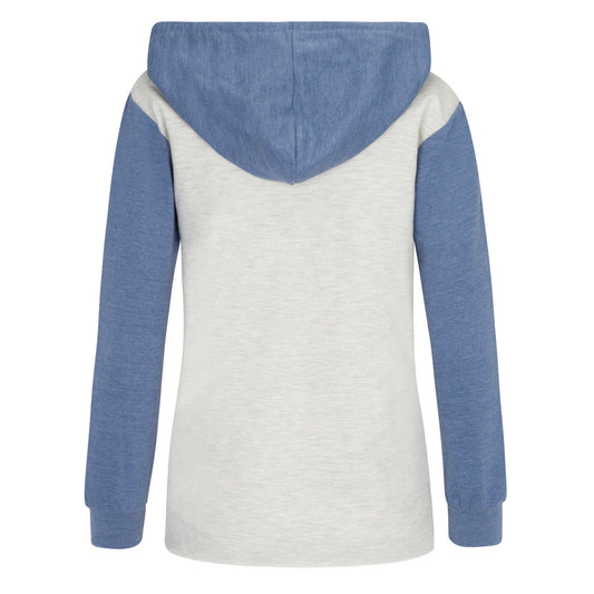 MV Sport Women’s French Terry Hooded Pullover with Colorblocked Sleeves