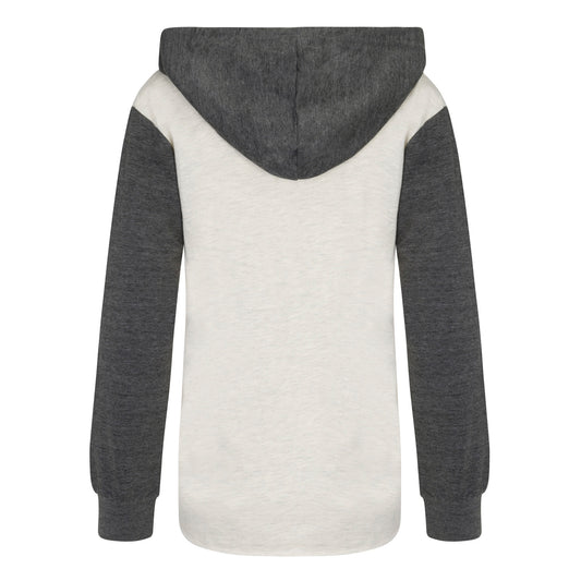 MV Sport Women’s French Terry Hooded Pullover with Colorblocked Sleeves