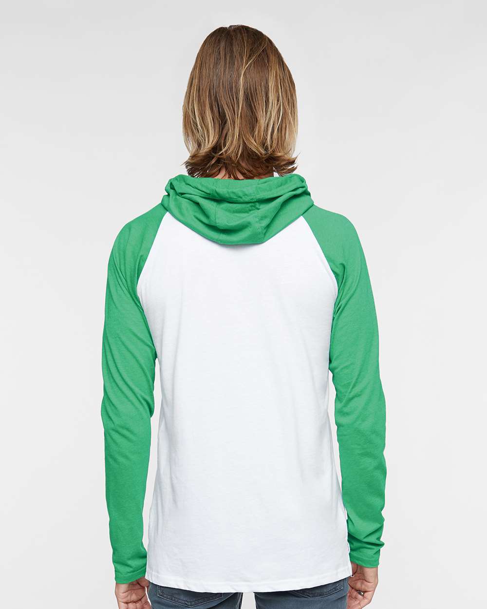 LAT-Fine Jersey Hooded Long Sleeve Raglan T-Shirt