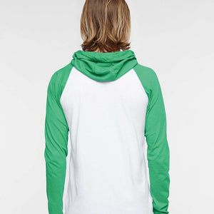 LAT-Fine Jersey Hooded Long Sleeve Raglan T-Shirt
