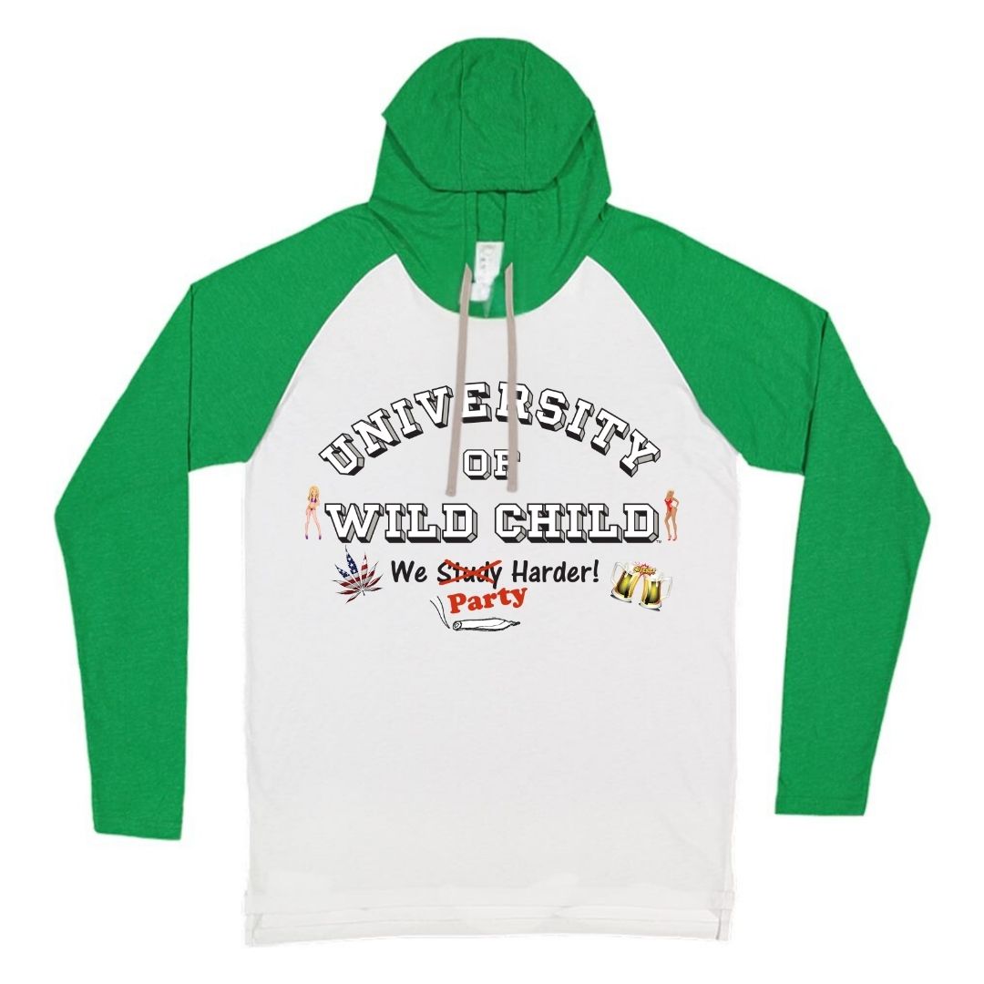 LAT-Fine Jersey Hooded Long Sleeve Raglan T-Shirt