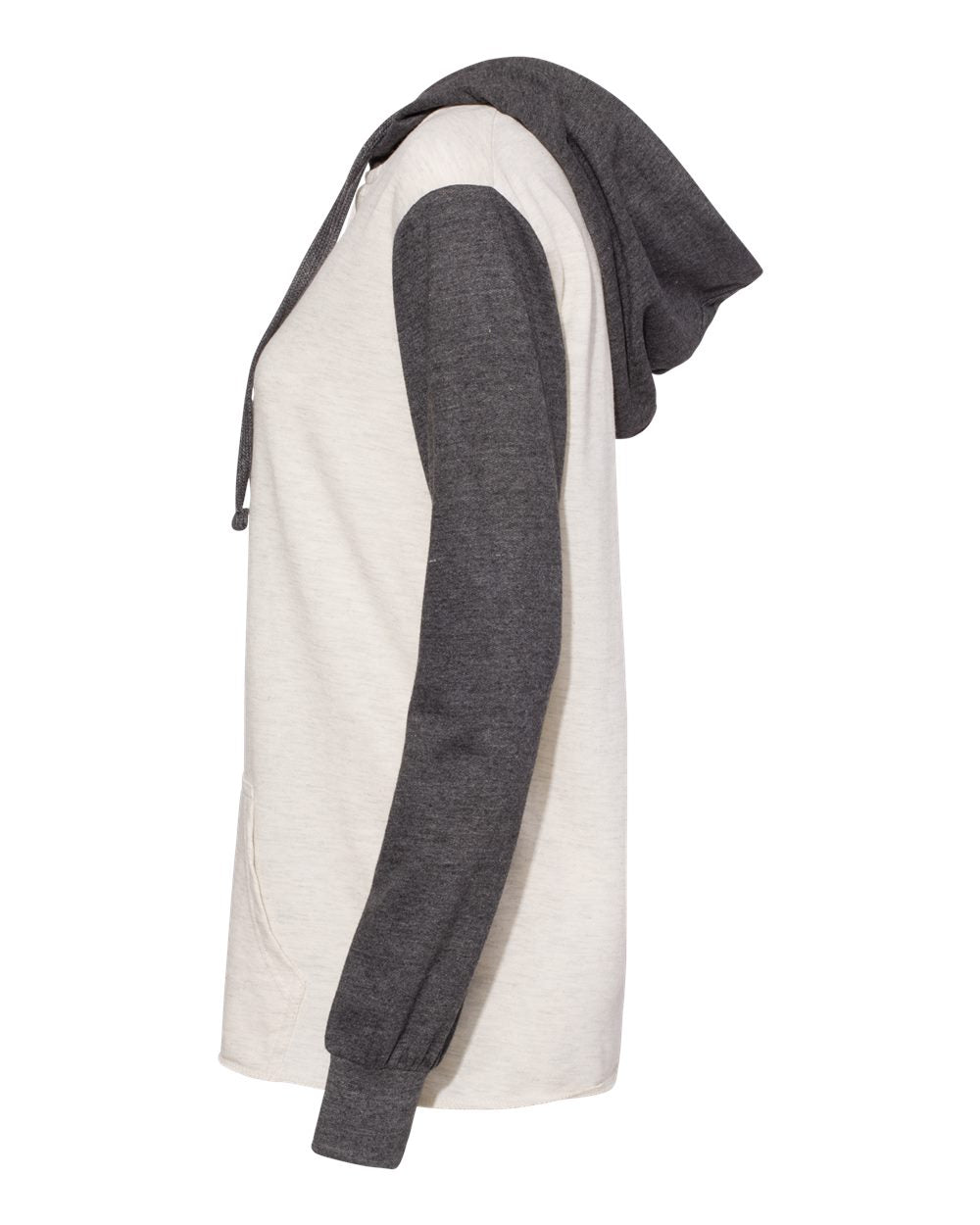 MV Sport Women’s French Terry Hooded Pullover with Colorblocked Sleeves