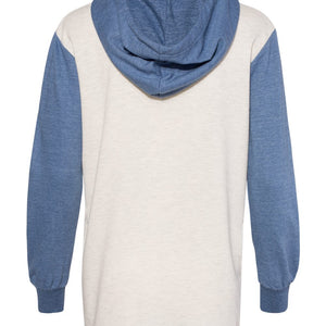 MV Sport Women’s French Terry Hooded Pullover with Colorblocked Sleeves