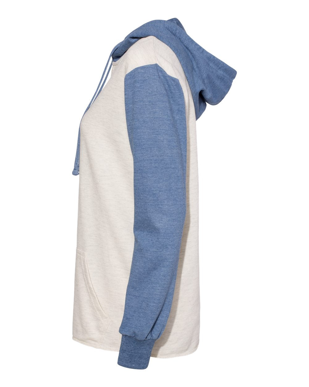 MV Sport Women’s French Terry Hooded Pullover with Colorblocked Sleeves